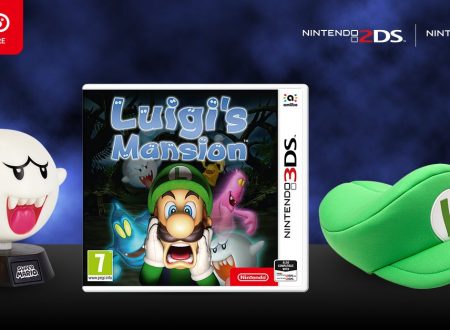 Luigi’s Mansion: il titolo in preorder sul Nintendo UK Store con cappello di Luigi e la lampada di Boo